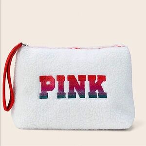 PINK Sherpa Make Up Bag.